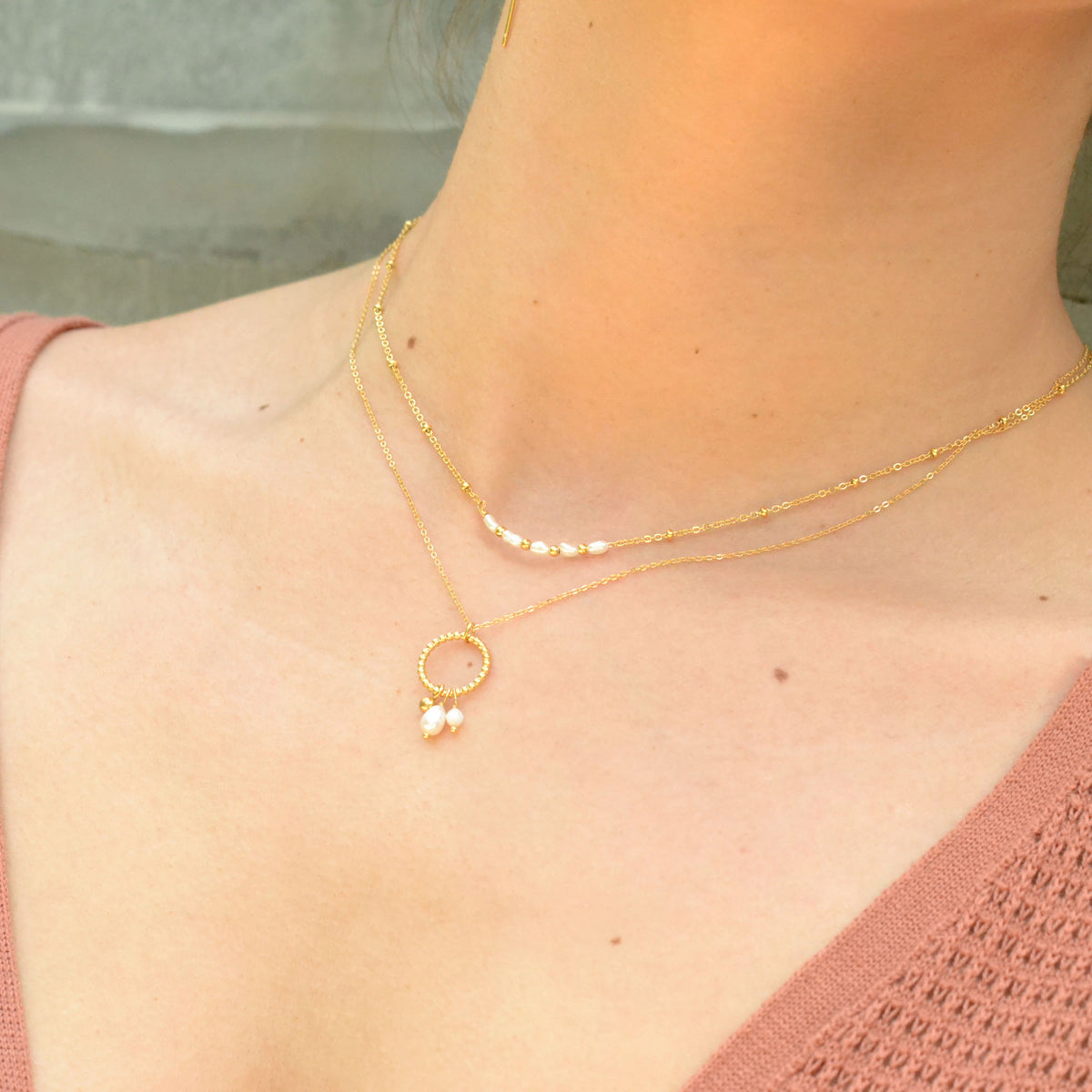 Collier MOORÉA - acier inoxydable & perle d'eau douce