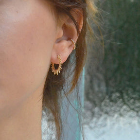 Boucles d'oreille COMÈTE créoles - plaqué or