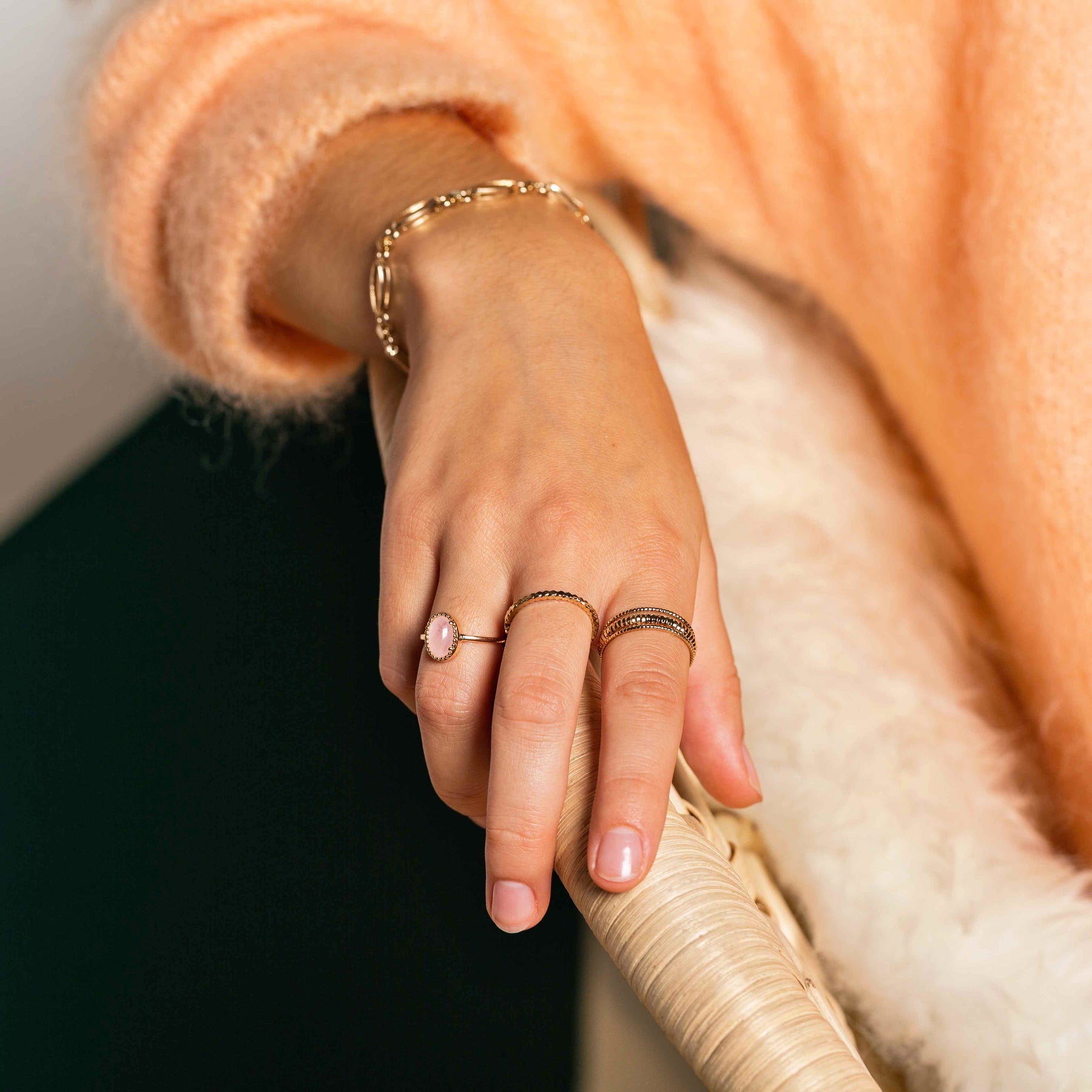 Bague JASMINE - plaqué or - Bijoux fantaisie femme | Votre boutique en ligne de bijoux fantaisie - yukablanc