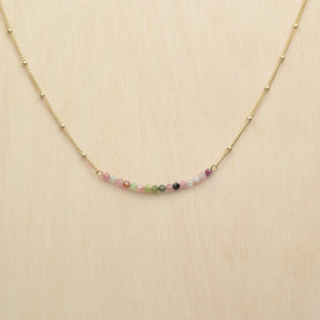 Collier PRUNE - plaqué à l'or fin 24 carats & tourmaline - Bijoux fantaisie femme | Votre boutique en ligne de bijoux fantaisie - yukablanc